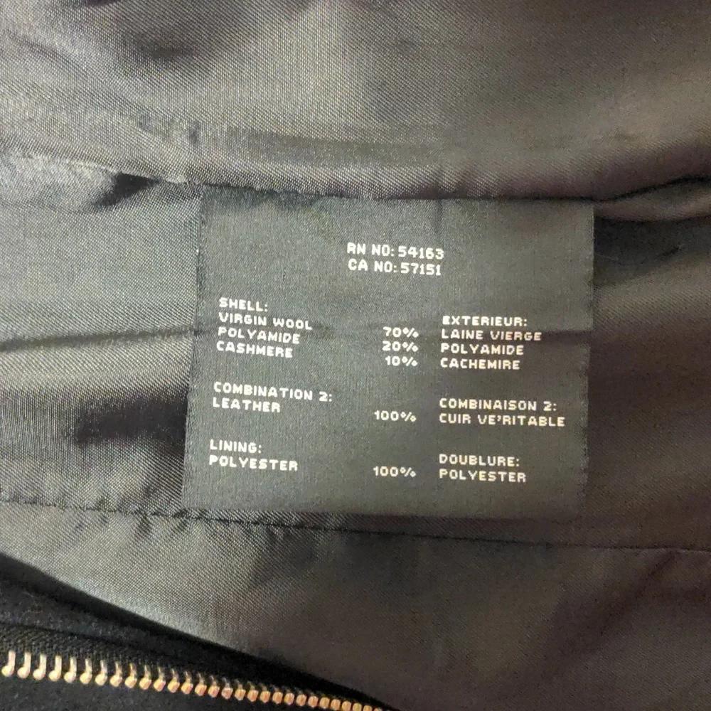 Andrew Marc Black Virgin Wool Cashmere Blend Leather Effect 10 - Picture 8 of 13